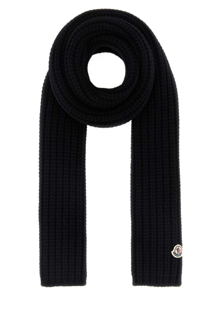 Moncler Textured Wool Blend Scarf Accessory In Brown