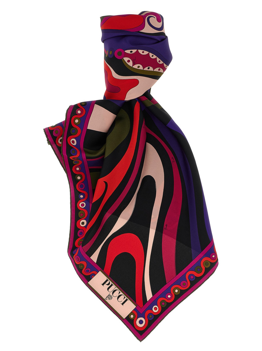Pucci Patterned Scarf Scarves And Foulards Multicolor In Multi