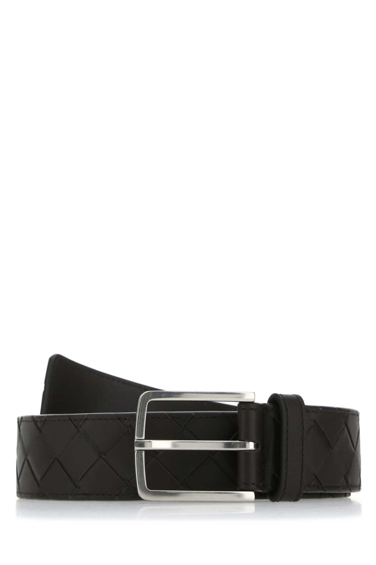 Bottega Veneta Adjustable Length Leather Belt In Brown
