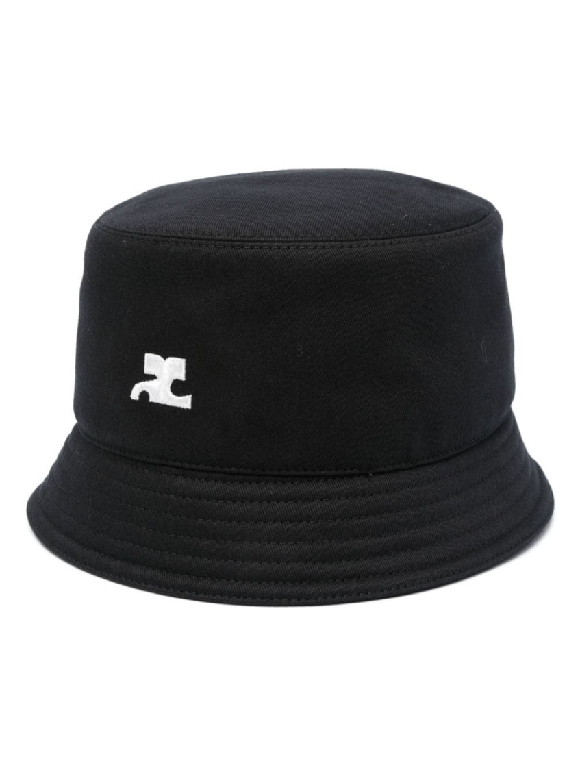 Courrèges Signature Bucket Hat - Courreges - Cotton - Black In Black