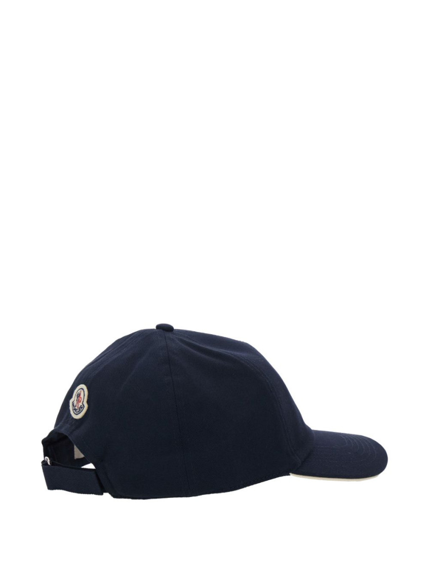 Moncler Navy Blue Logo Baseball Hat for Men Online USA at Darveys.com