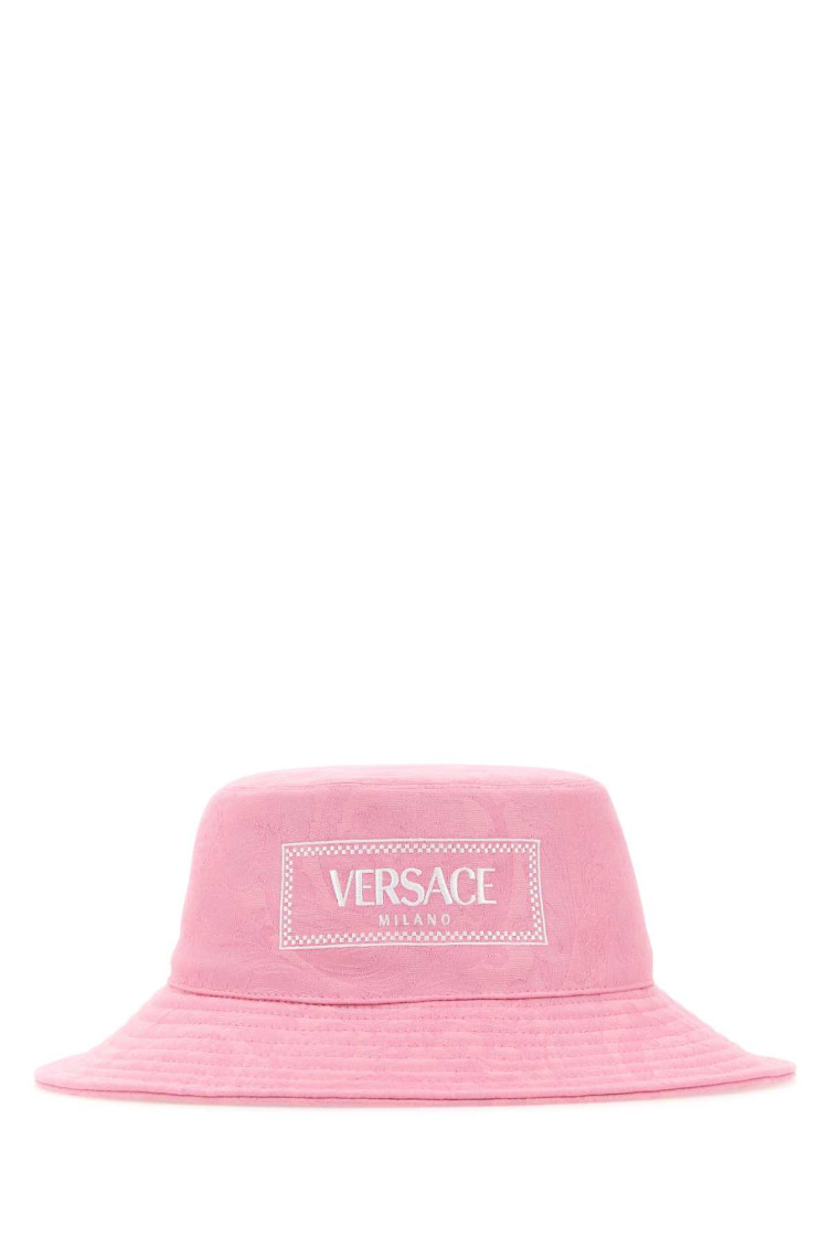 Shop Versace Pink Logo Bucket Hat