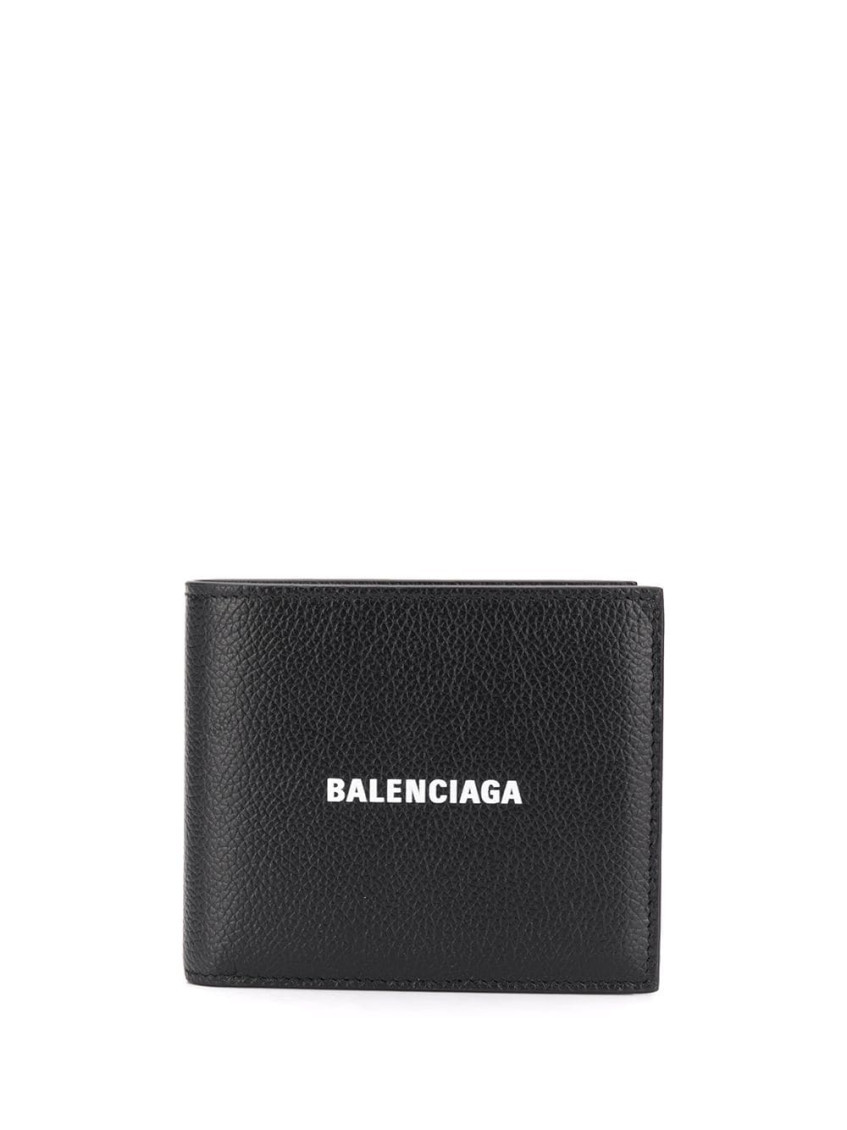 Balenciaga Blackwhite Portafoglio Logo Wallet In Blackwhite
