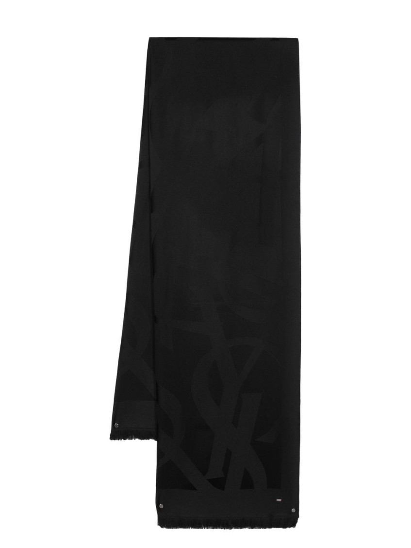 SAINT LAURENT BLACK SCIARPA SCARF