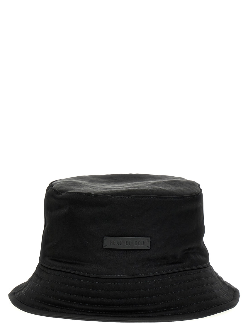 Fear Of God Men Logo Patch Bucket Hat In Black
