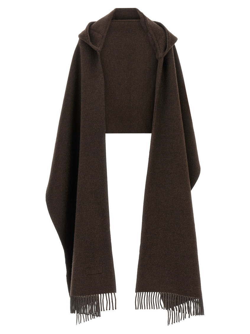 Brunello Cucinelli Hooded Scarf Scarves And Foulards Brown In Brown