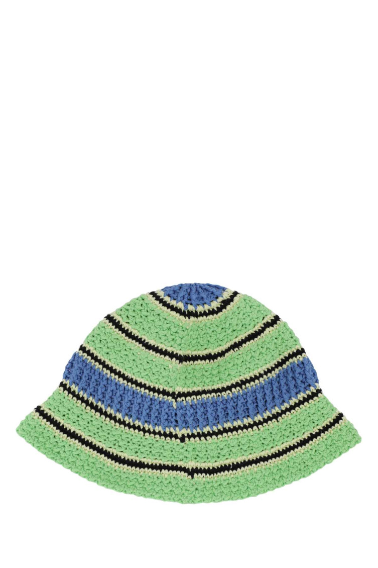 Stella McCartney Crochet Hat Designer Blue/Green Color Blue and green crochet wool bucket hat | Tétè Handmade  main image 3