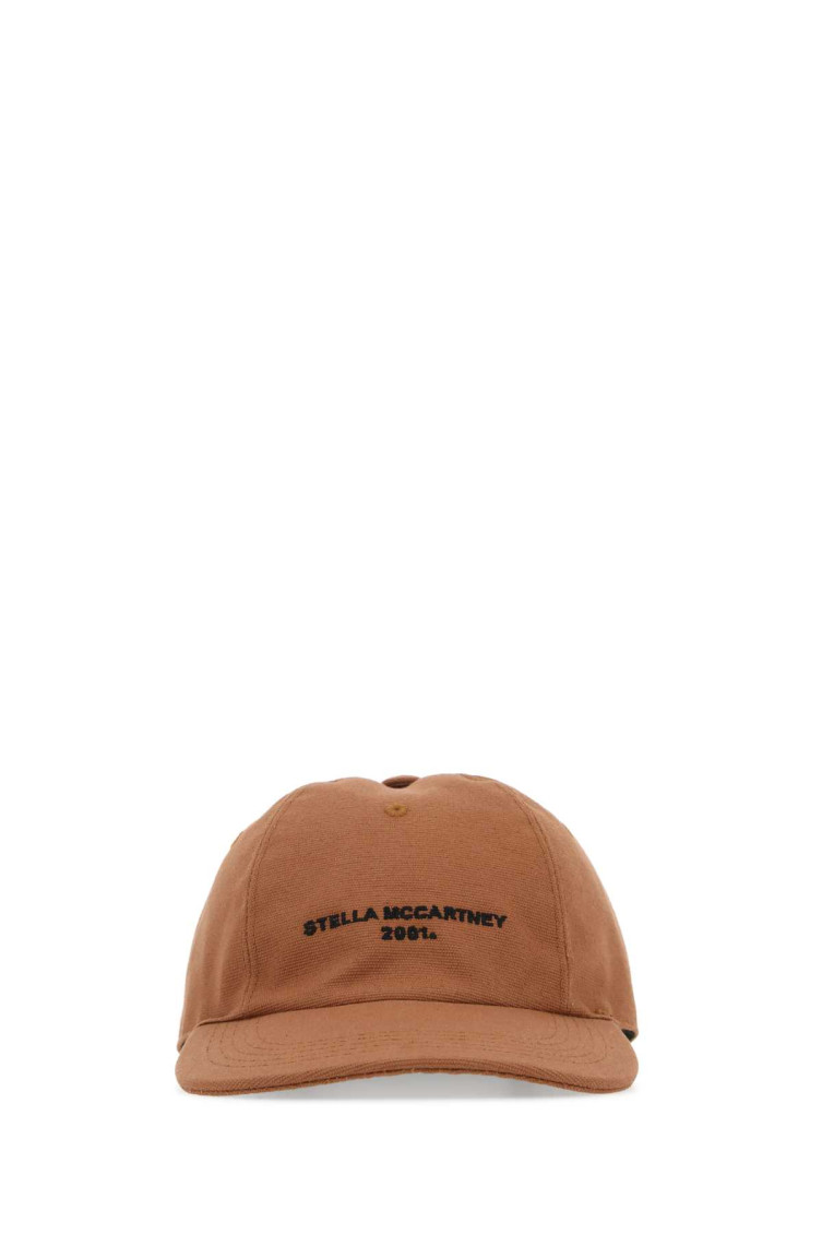Stella Mccartney Caramel Cotton Blend Baseball Cap In Light Brown