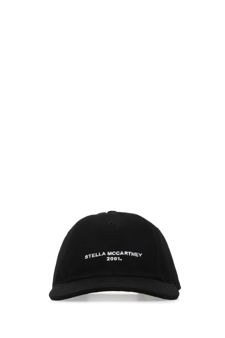 Stella Mccartney Stella Mc Cartney Black Cotton Blend Baseball Cap In Black