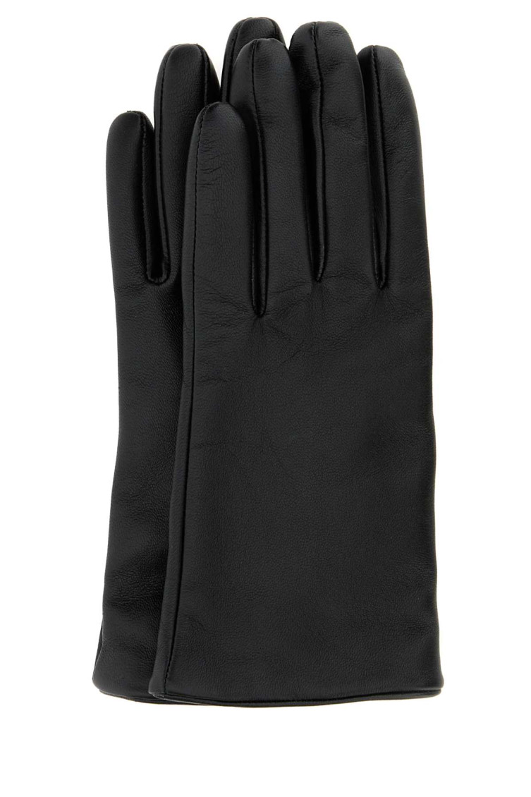 Saint Laurent Black Cassandre Gloves In Black