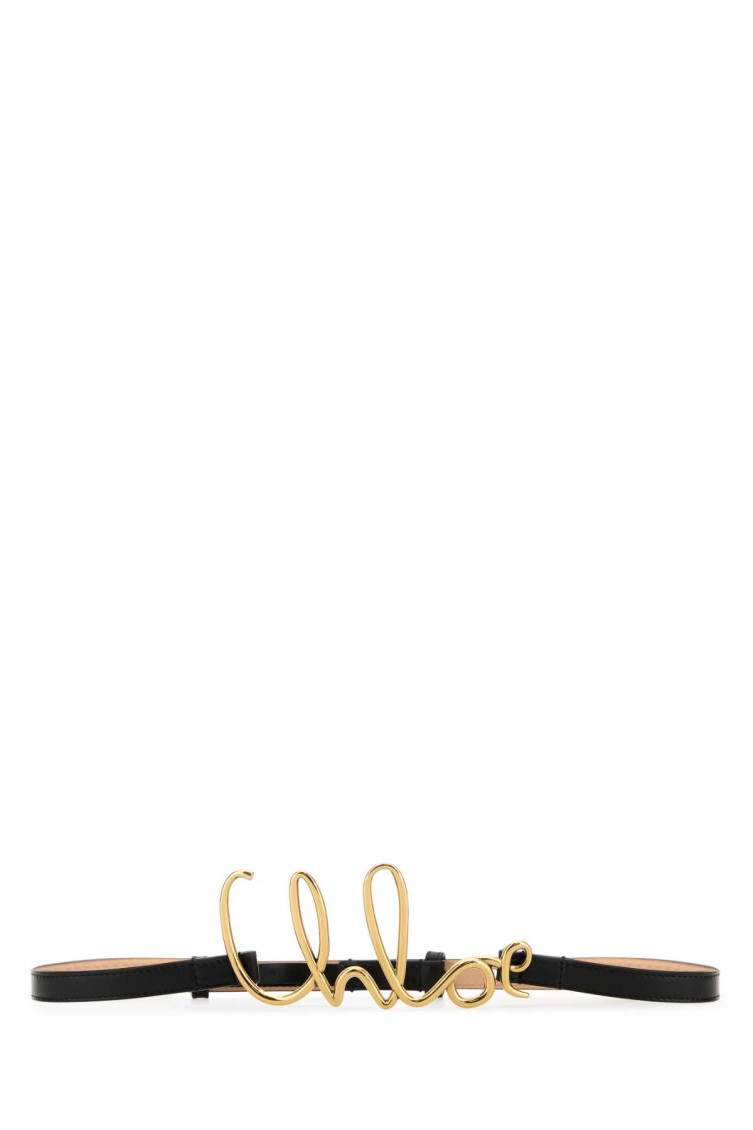 Chloé Iconic Leather Belt Gold-tone Hardware In Black