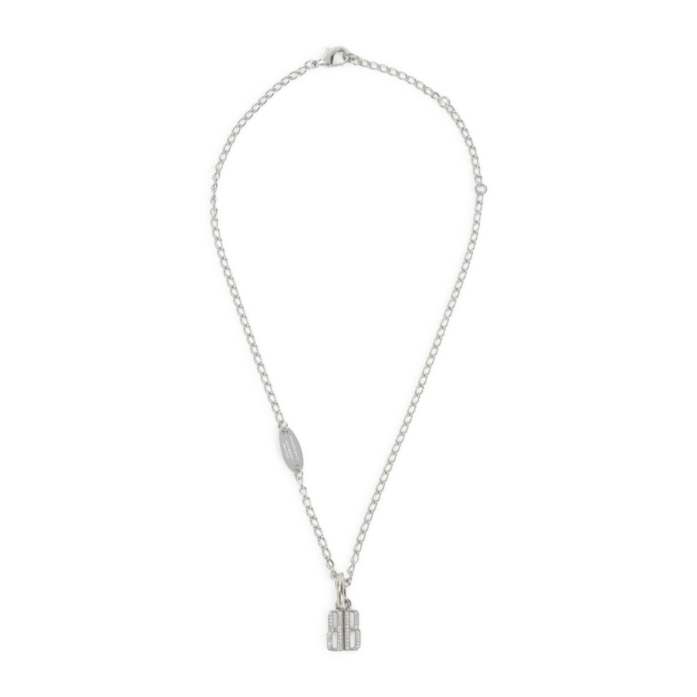 Balenciaga Delicate Chain Link Pendant Necklace In Metallic