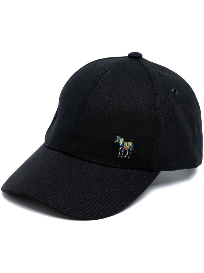 Paul Smith Black Black Organic Cotton Baseball Cap