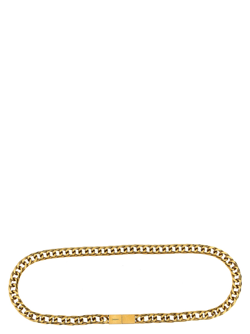 Saint Laurent Chain Link Belt Accessory In Golden