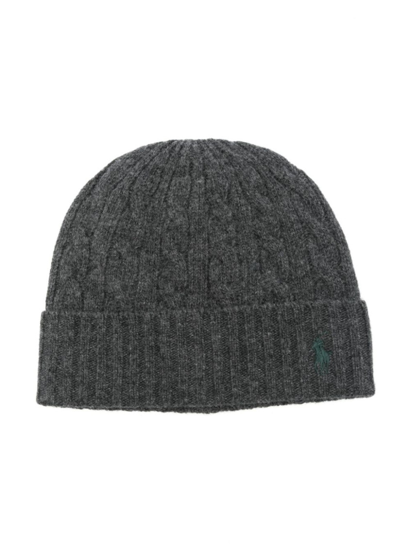 Polo Ralph Lauren Grey Logo Beanie Hat In Grey