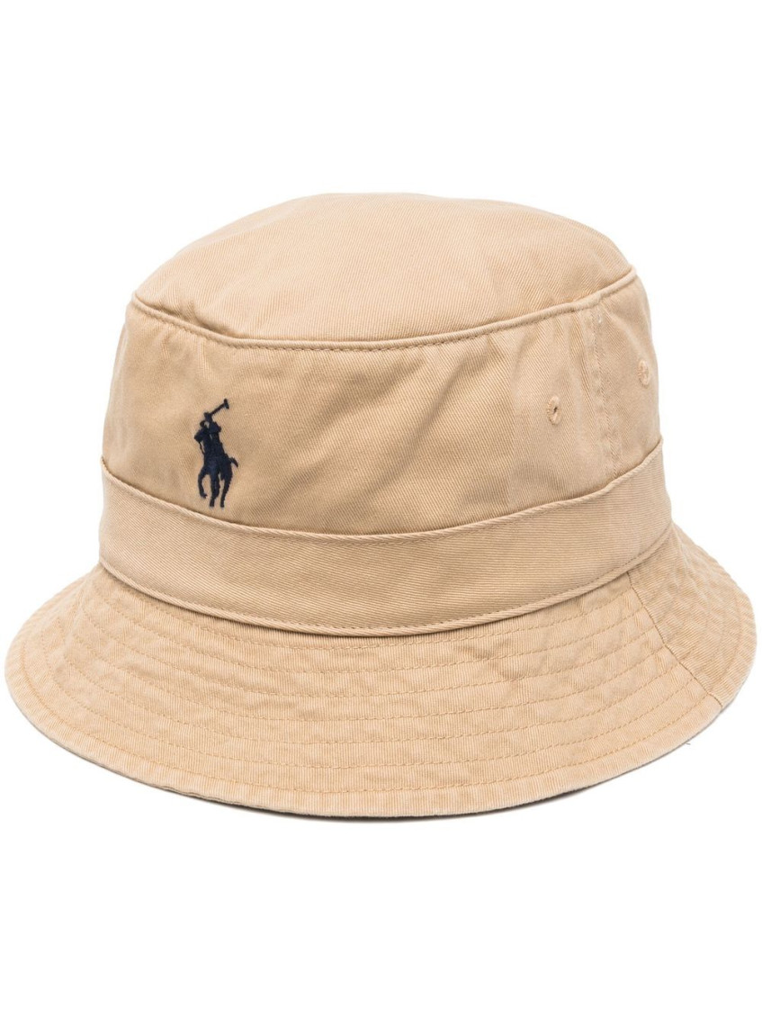 POLO RALPH LAUREN TAN LOGO BUCKET HAT