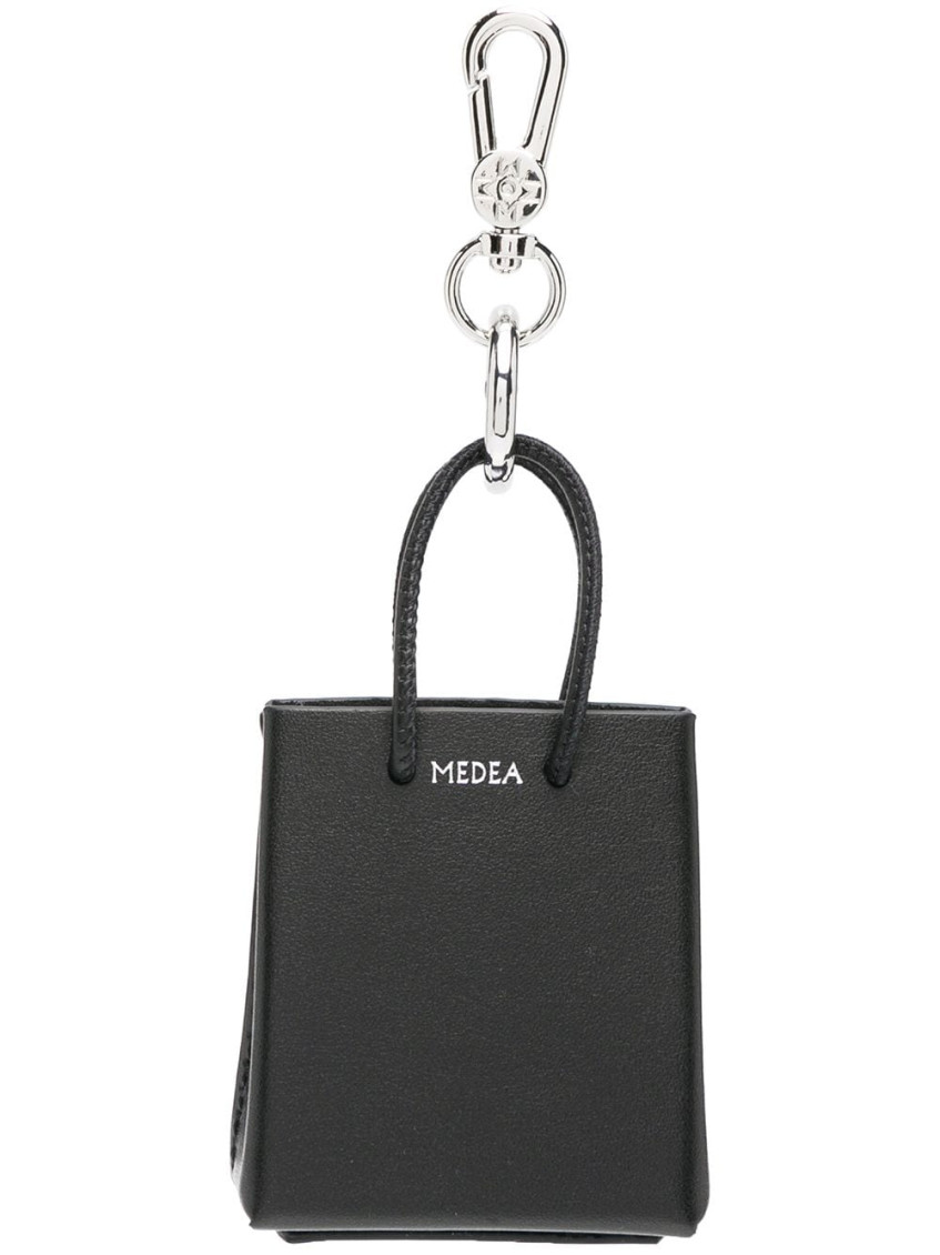 Medea Black Bag Charm Key Holder In Black