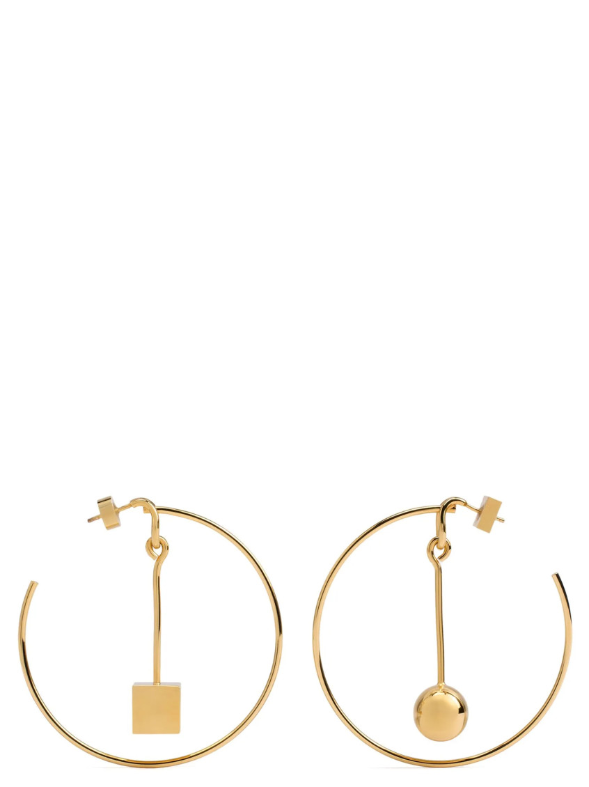 Shop Jacquemus Gold Les Creoles Nodo Earrings In Golden