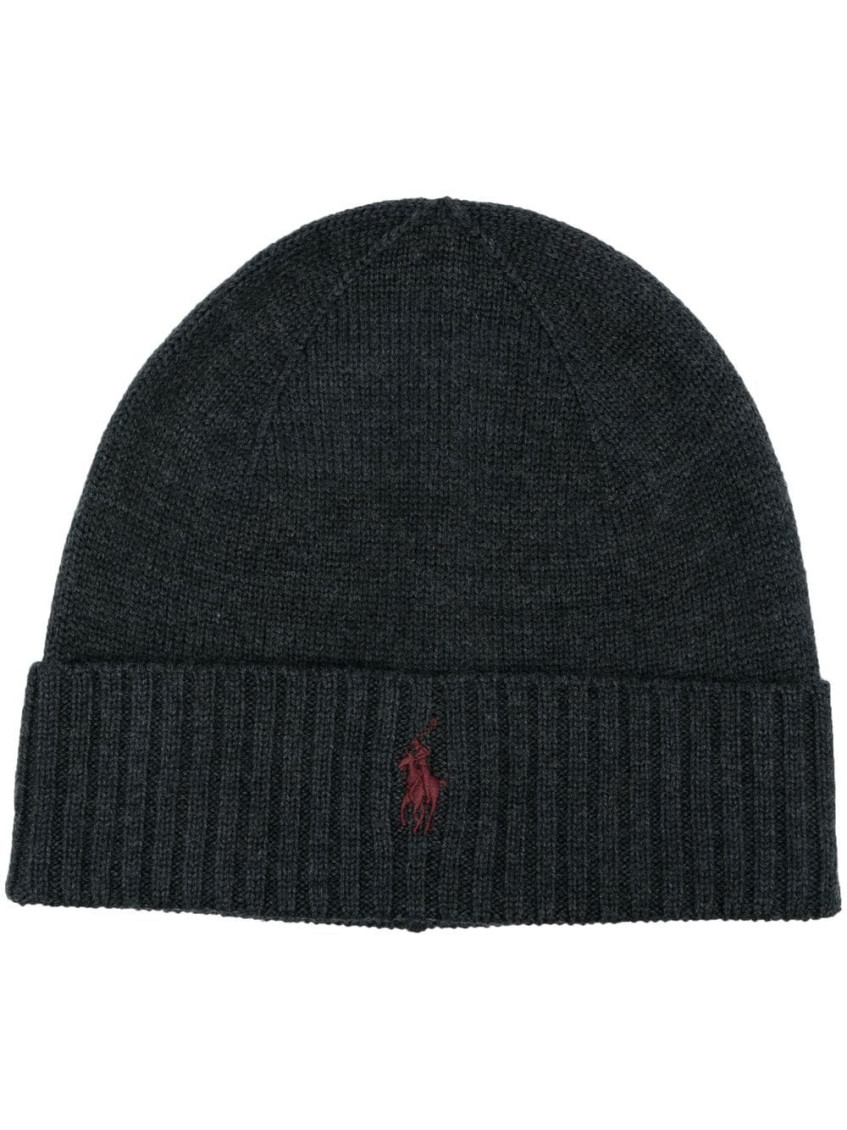 Polo Ralph Lauren Embroidered Logo Beanie In Grey