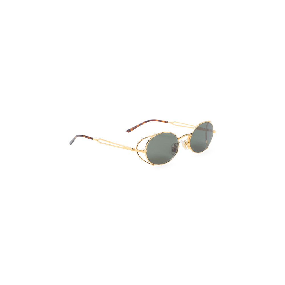 Jean Paul Gaultier Metal Round Frame Sunglasses With Cut-out Detail In Gold