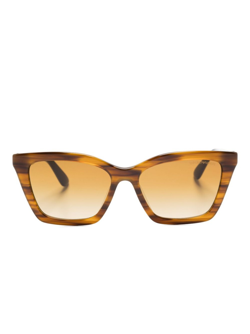 Emporio Armani Square Gradient Sunglasses Tortoiseshell Frame In Brown