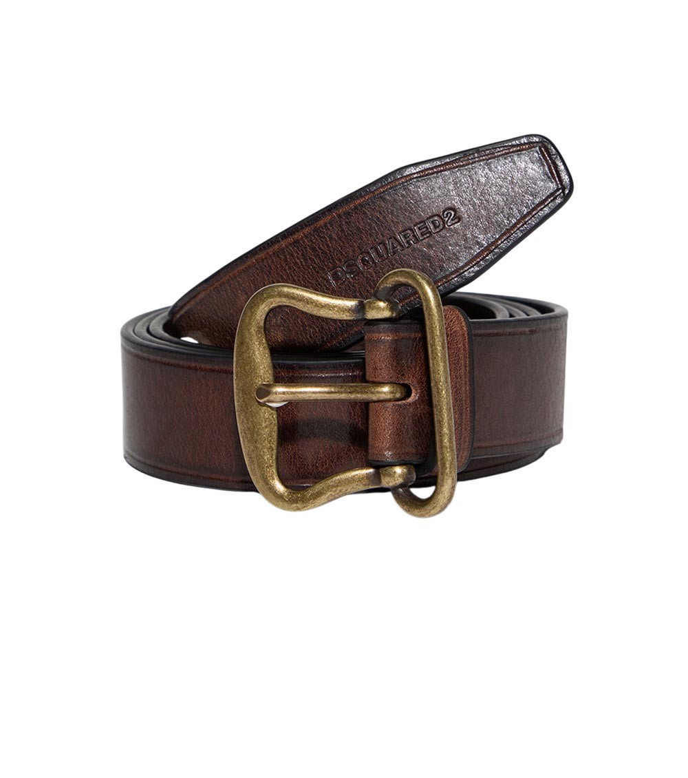 Dsquared2 Brown Solid Formal Belt for Men Online USA at Darveys.com