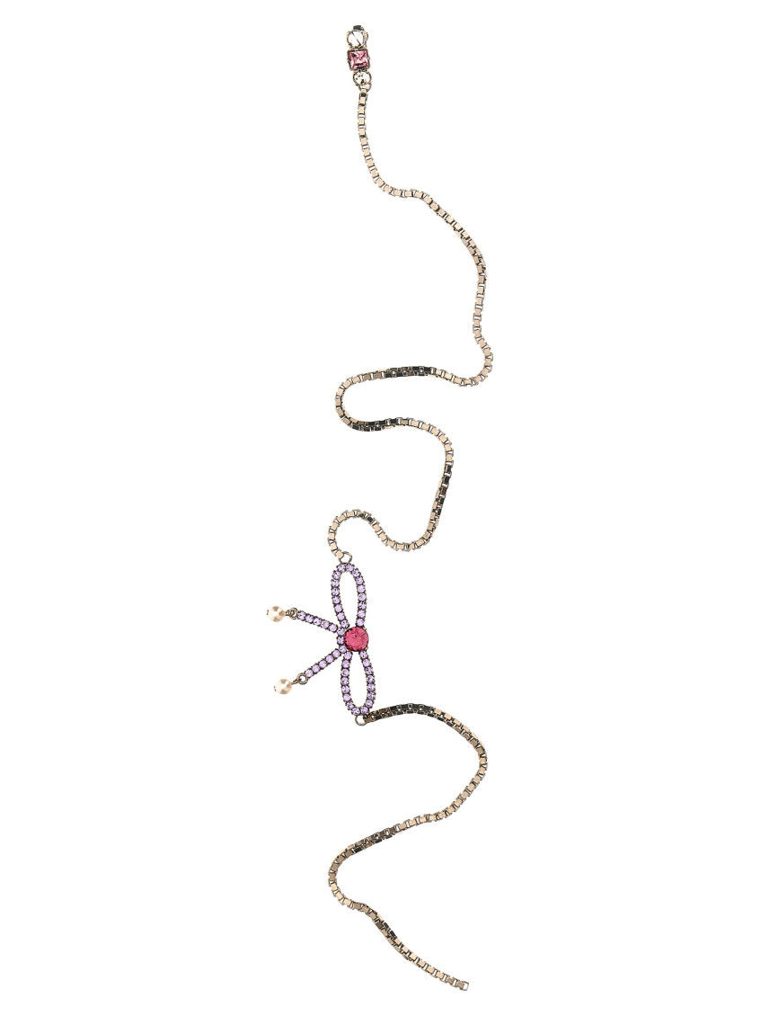 Dsquared2 Bow Crystal Long Earrings Jewelry Multicolor In Silver