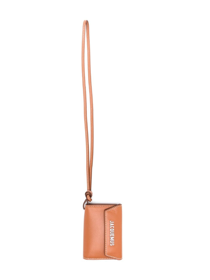 Jacquemus Coin Holder The Leather Strap Detachable In Brown