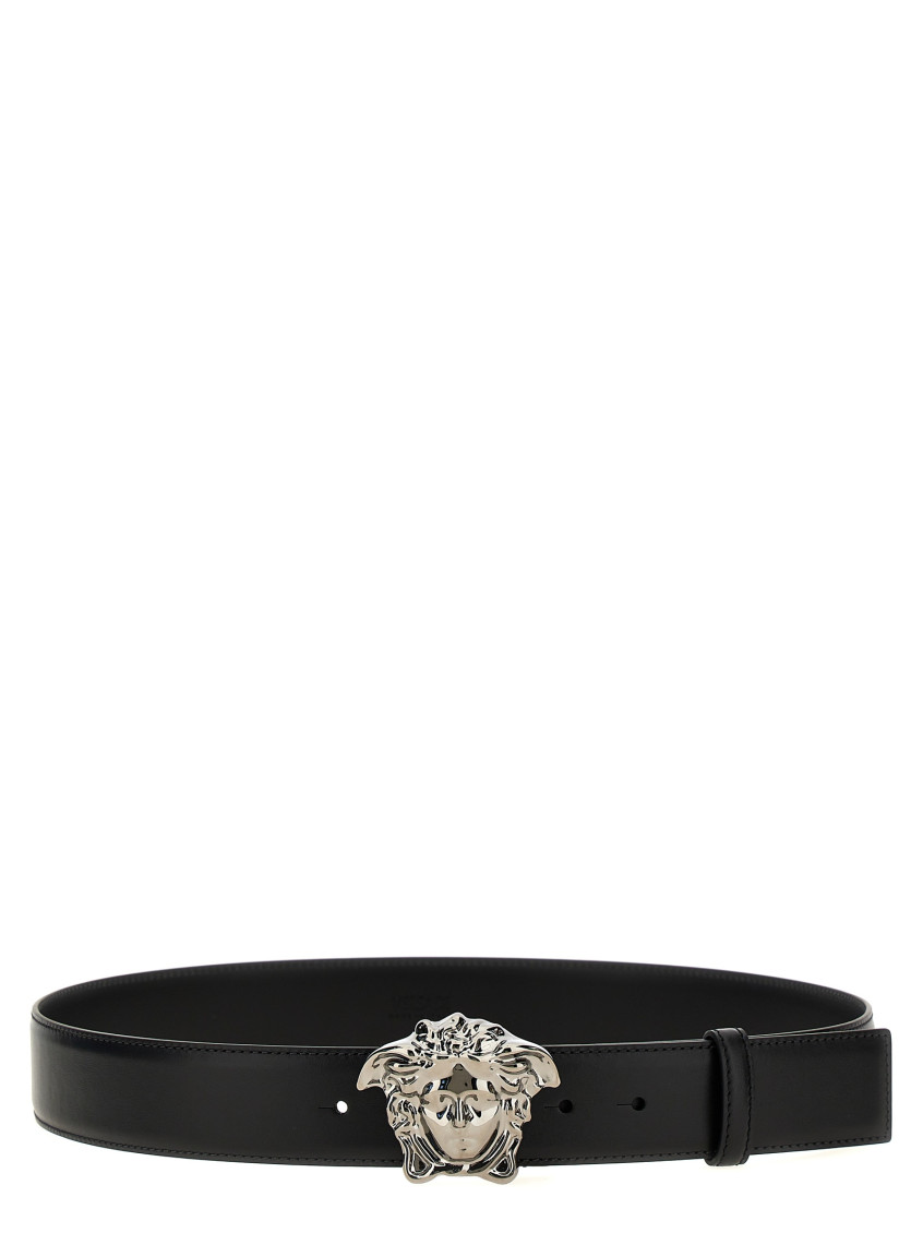 Versace Black Medusa Buckle Belt In Black