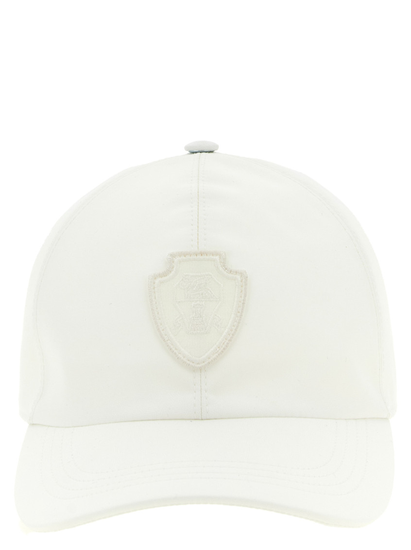 Brunello Cucinelli White Polyester Cap (Baseball Women\'s Hat) BRUNELLO CUCINELLI Bead-embellished cotton-blennd twill  main image 3