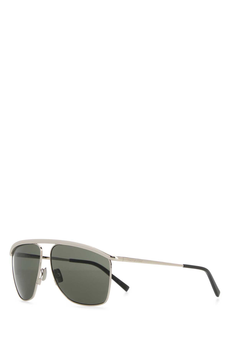 Saint Laurent Occhiali Da Sole Sl 820 In Metallo Argento Donna In Green