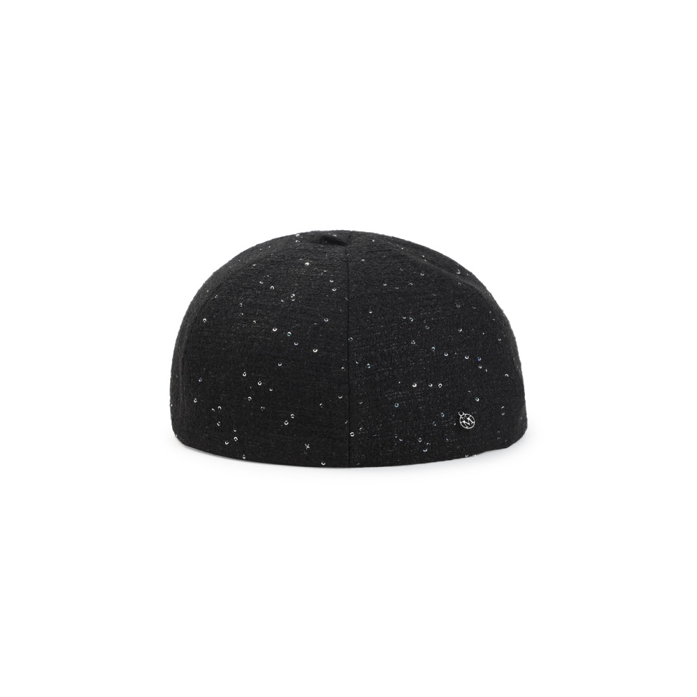 Maison Michel Black Sequin Embellished Hat In Black