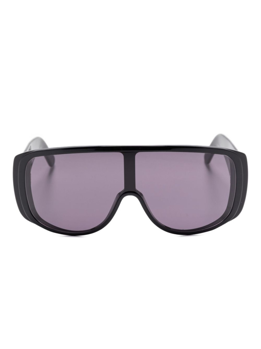 Mm6 Maison Margiela Rectangular Frame Shield Sunglasses In Black