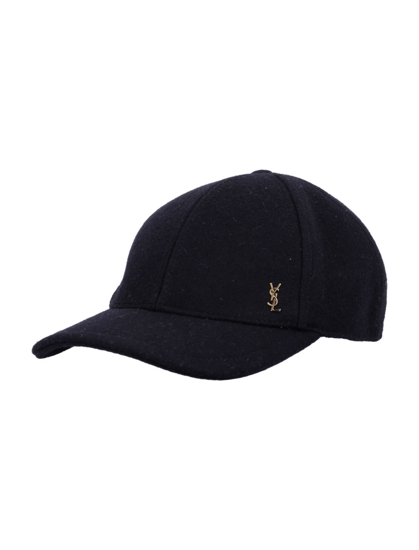 Saint Laurent Black Logo Baseball Hat