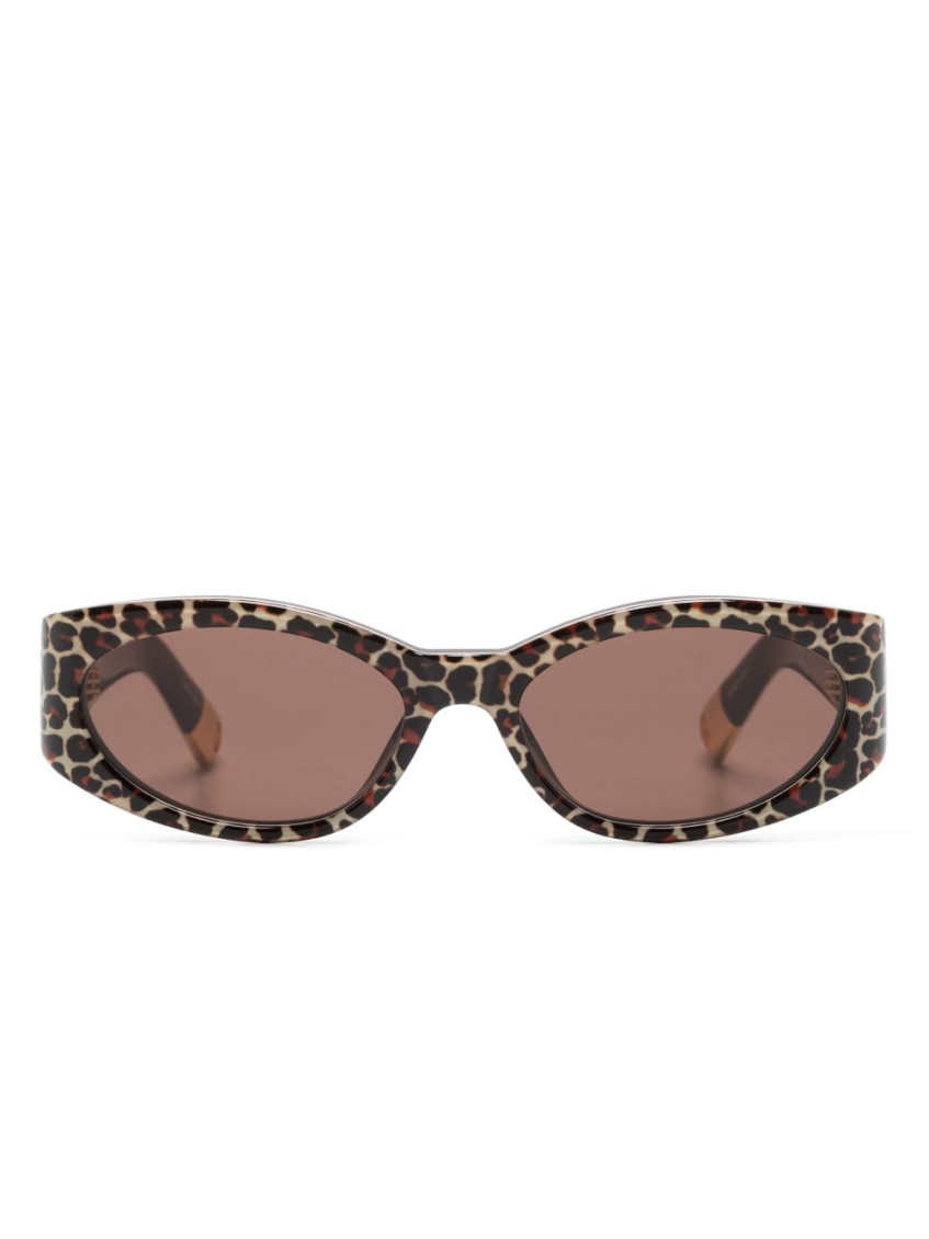 Jacquemus Leopard Print Cat Eye Sunglasses In Animal Print