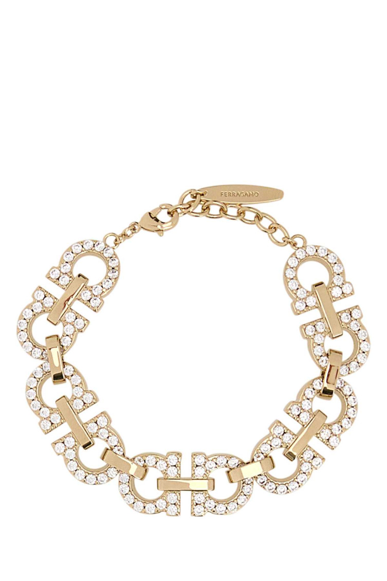 Ferragamo Gold Metal Gancini Bracelet In Gold