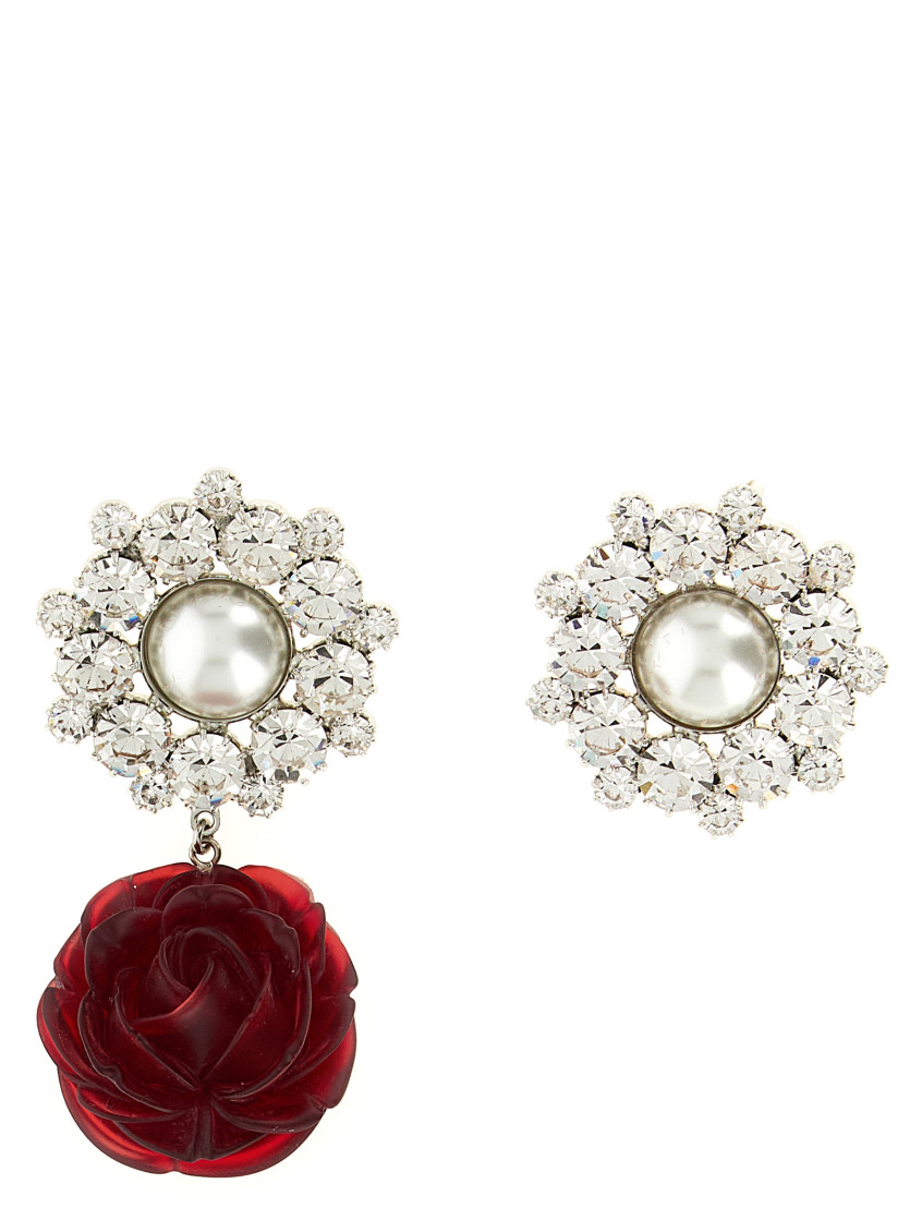 Magda Butrym Crystal Drop Floral Pearl Stud Earrings In Multi
