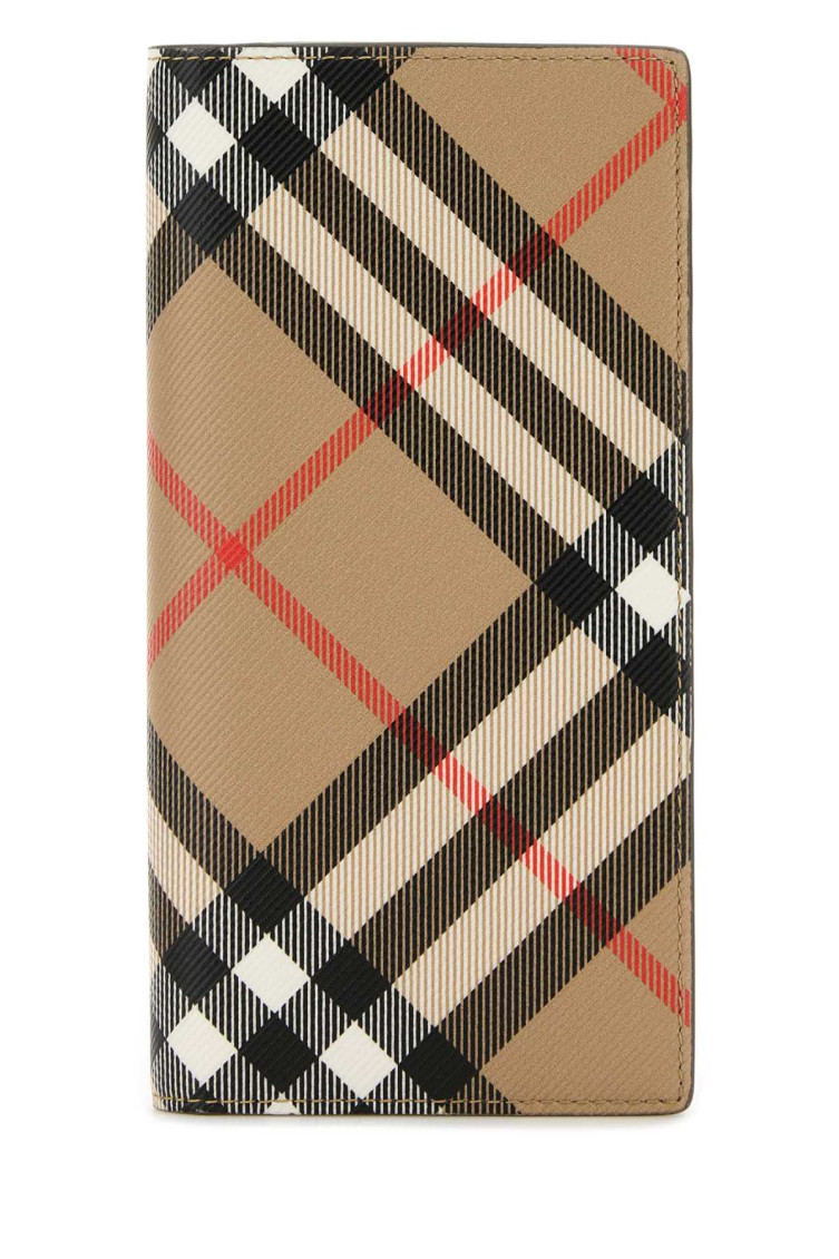 Burberry Beige Printed Wallet In Brown