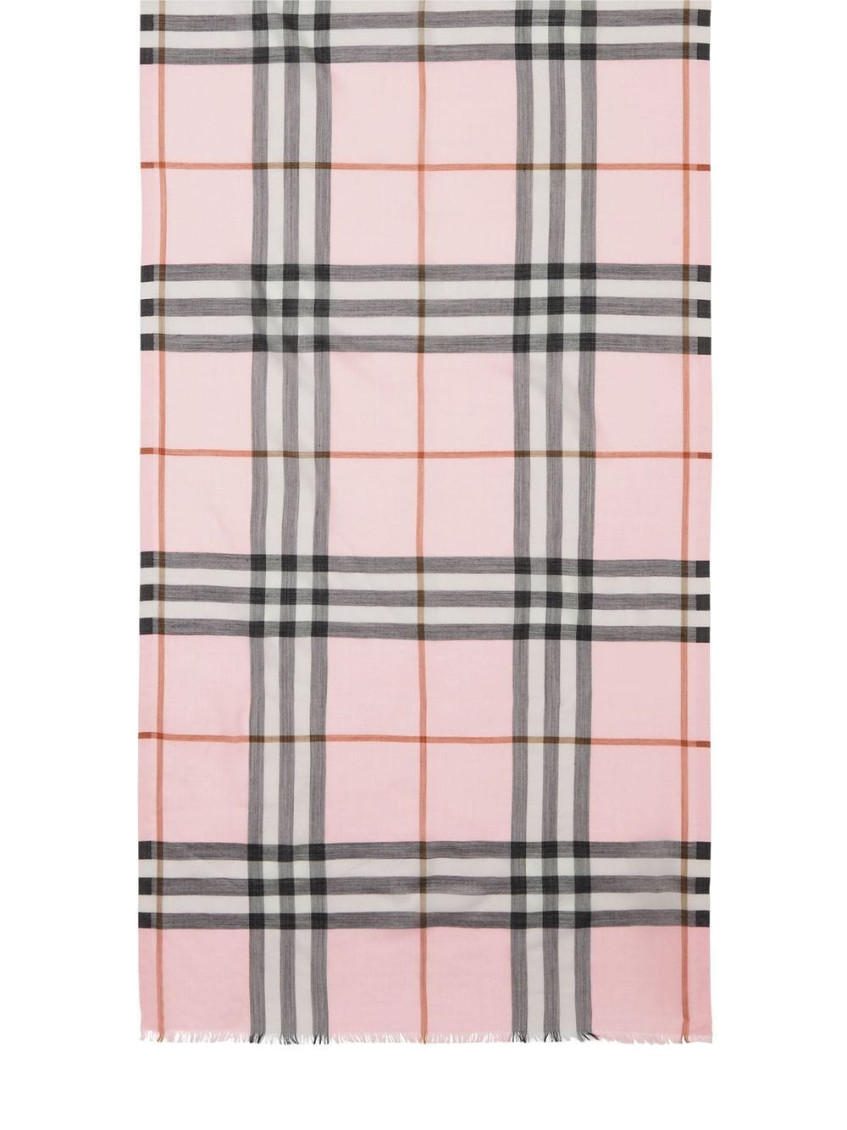 Burberry Light Pink Giant Check Scarf In Pink