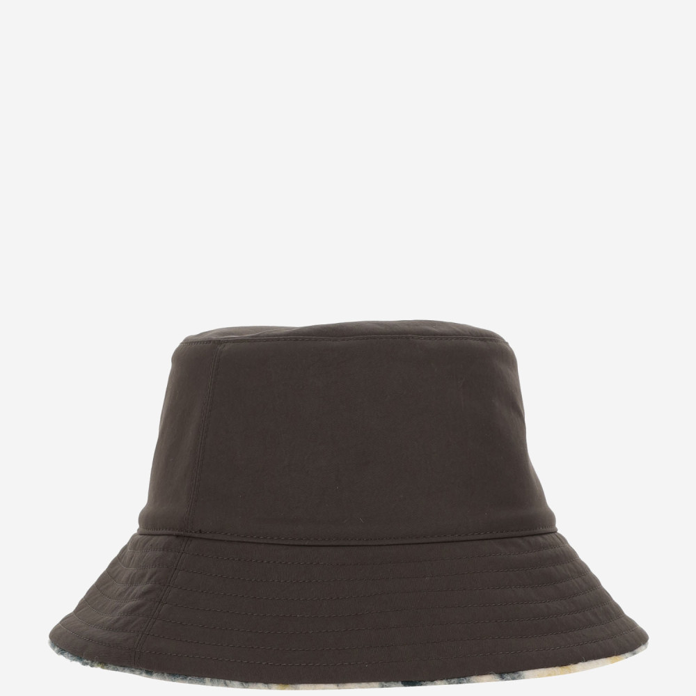 Burberry Reversible Fleece Check Bucket Hat In Dark Brown