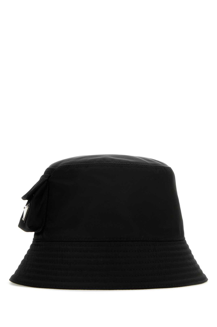 Prada Black Re-nylon Bucket Hat In Black