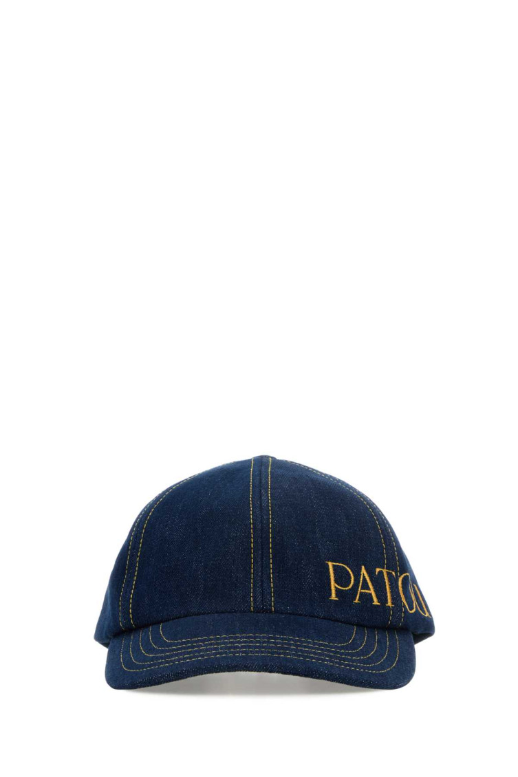 PATOU BLUE DENIM BASEBALL CAP