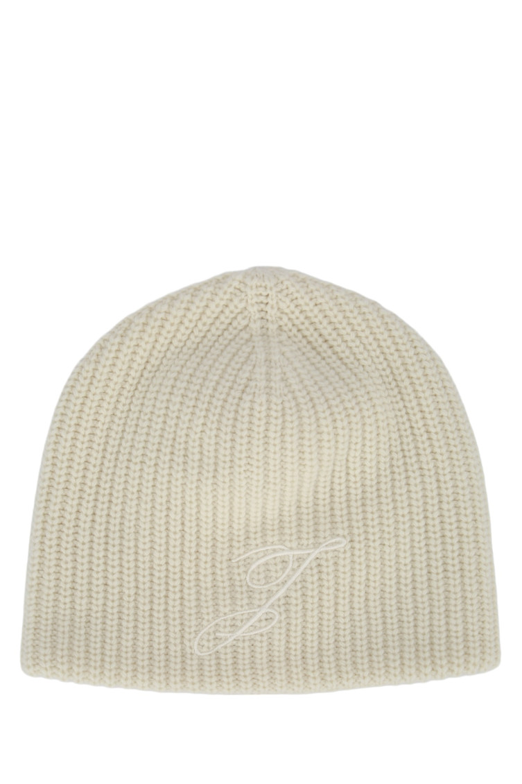 Jacquemus Off White Logo Beanie Hat In Neutral