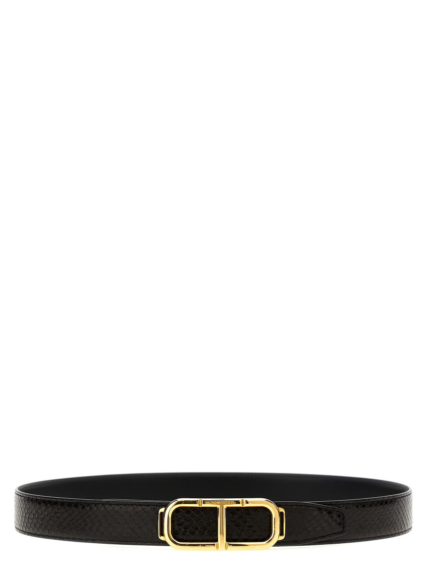 Tom Ford Shiny Printed Goat Stadium T Belt 30 Mm In Multicolor