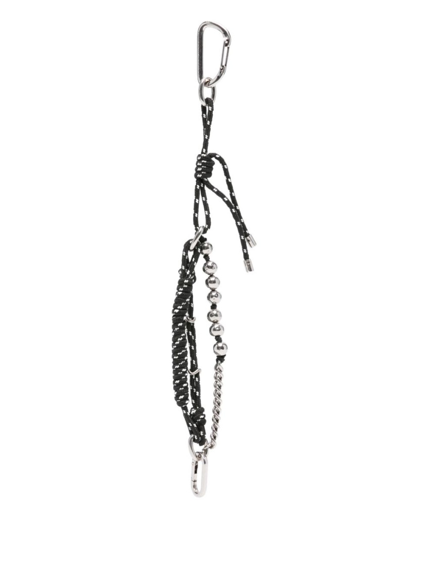 Ermanno Scervino Silver Keychain With Chain In Black