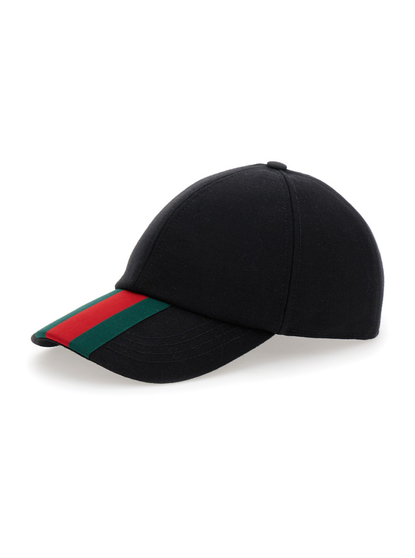 Gucci Web Band Baseball Cap In Black