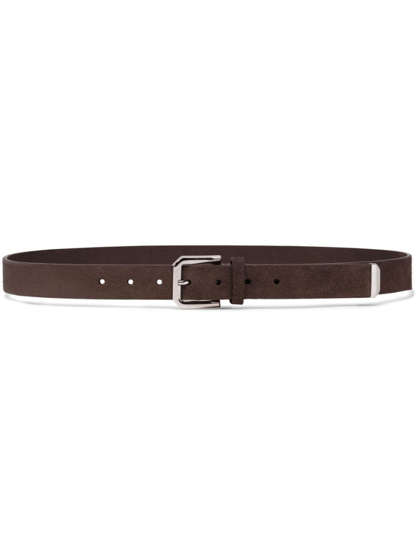 Brunello Cucinelli Dark Brown Leather Belt In Dark Brown