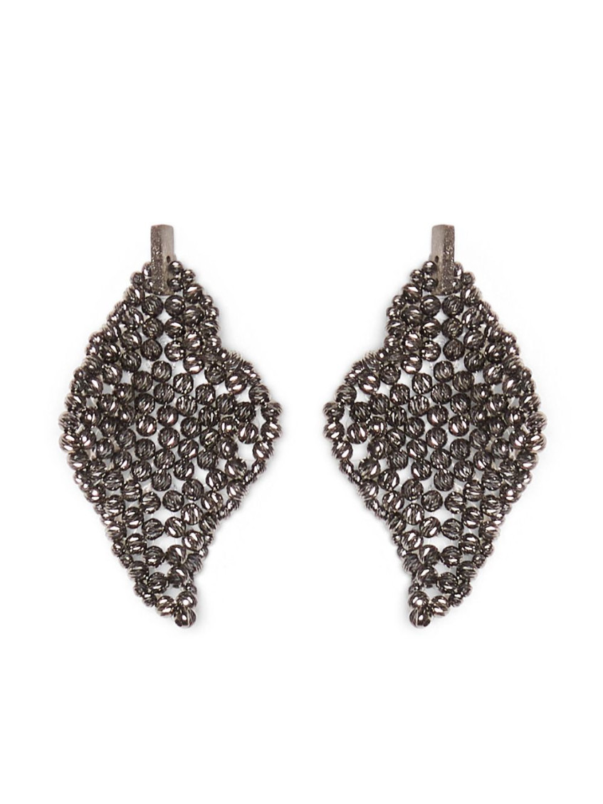 Brunello Cucinelli Sculptured Silver Earrings In Silver