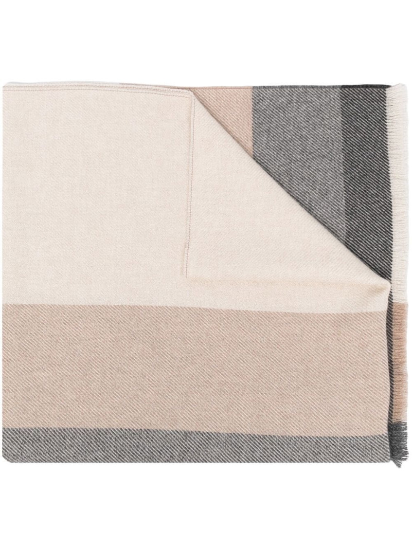 Brunello Cucinelli Men's Wool And Cashmere Scarf In Neutral