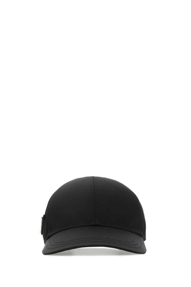 Prada Womens Black Brand-plaque Six-panel Recycled-polyamide Baseball Cap In Black